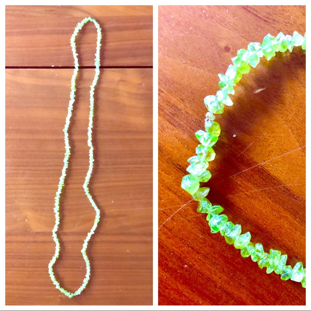 Green sea glass-like necklace